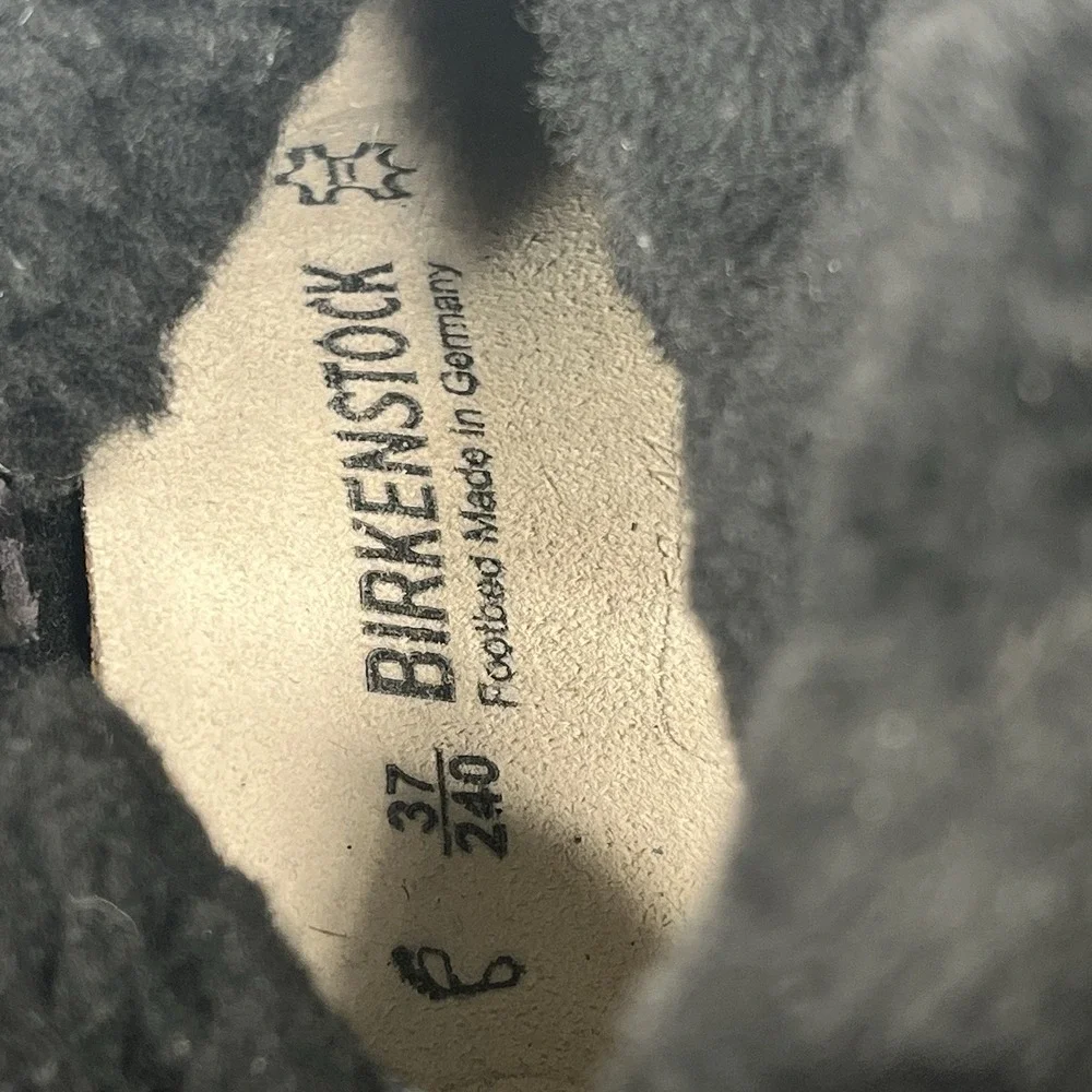 Birkenstock Woodbury Boots Women's 37/ 6 Black Suede Shearling Lined Buckle Warm - Picture 8 of 16